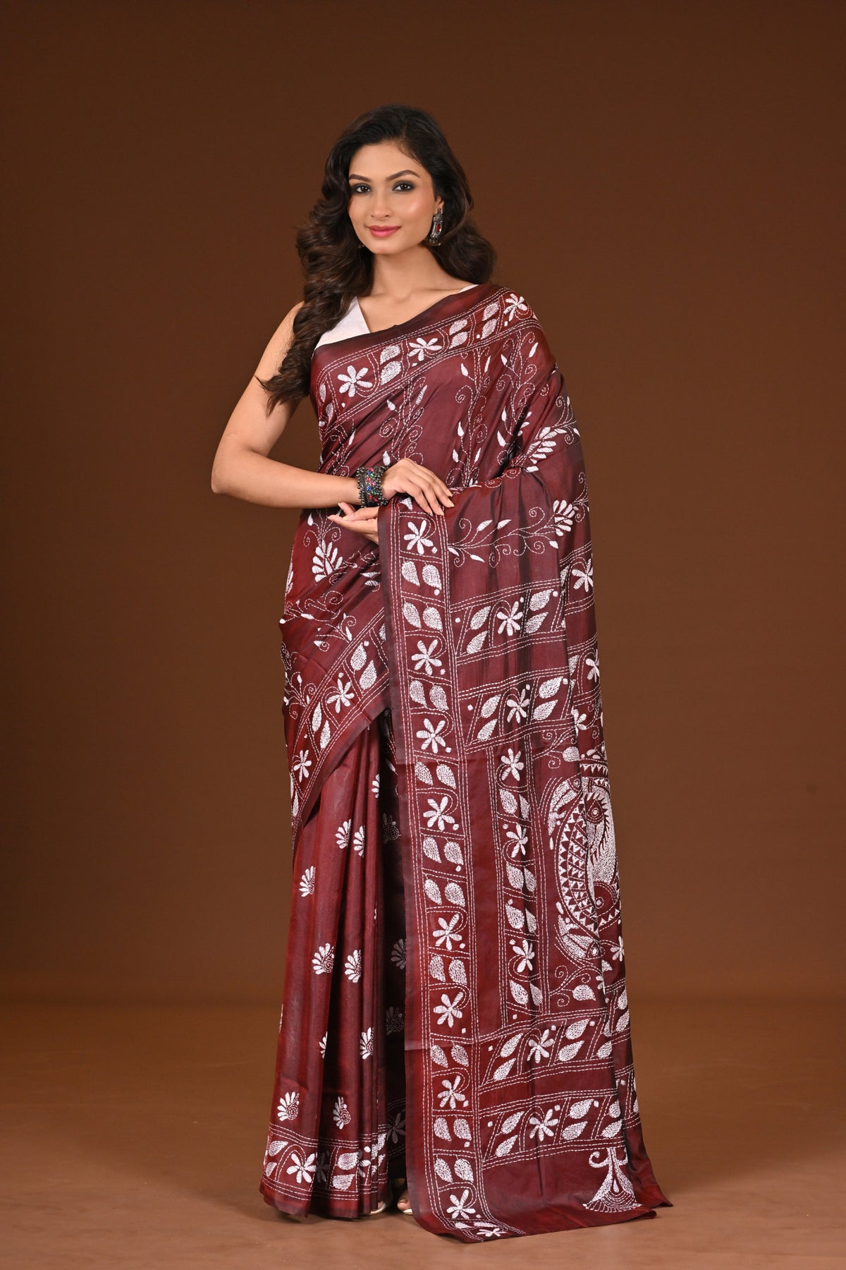 BLENDED SILK KANTHA SAREE