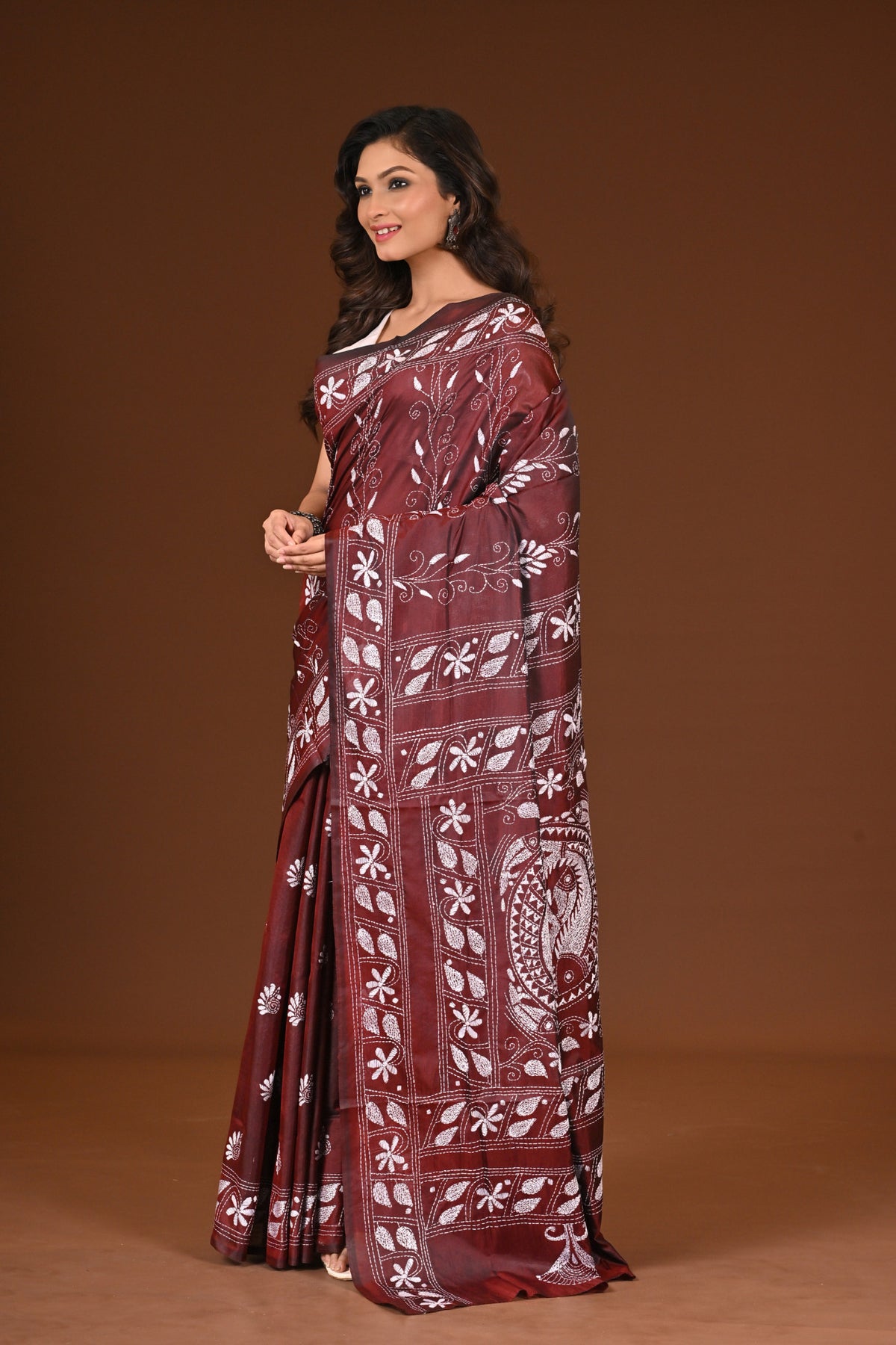 BLENDED SILK KANTHA SAREE