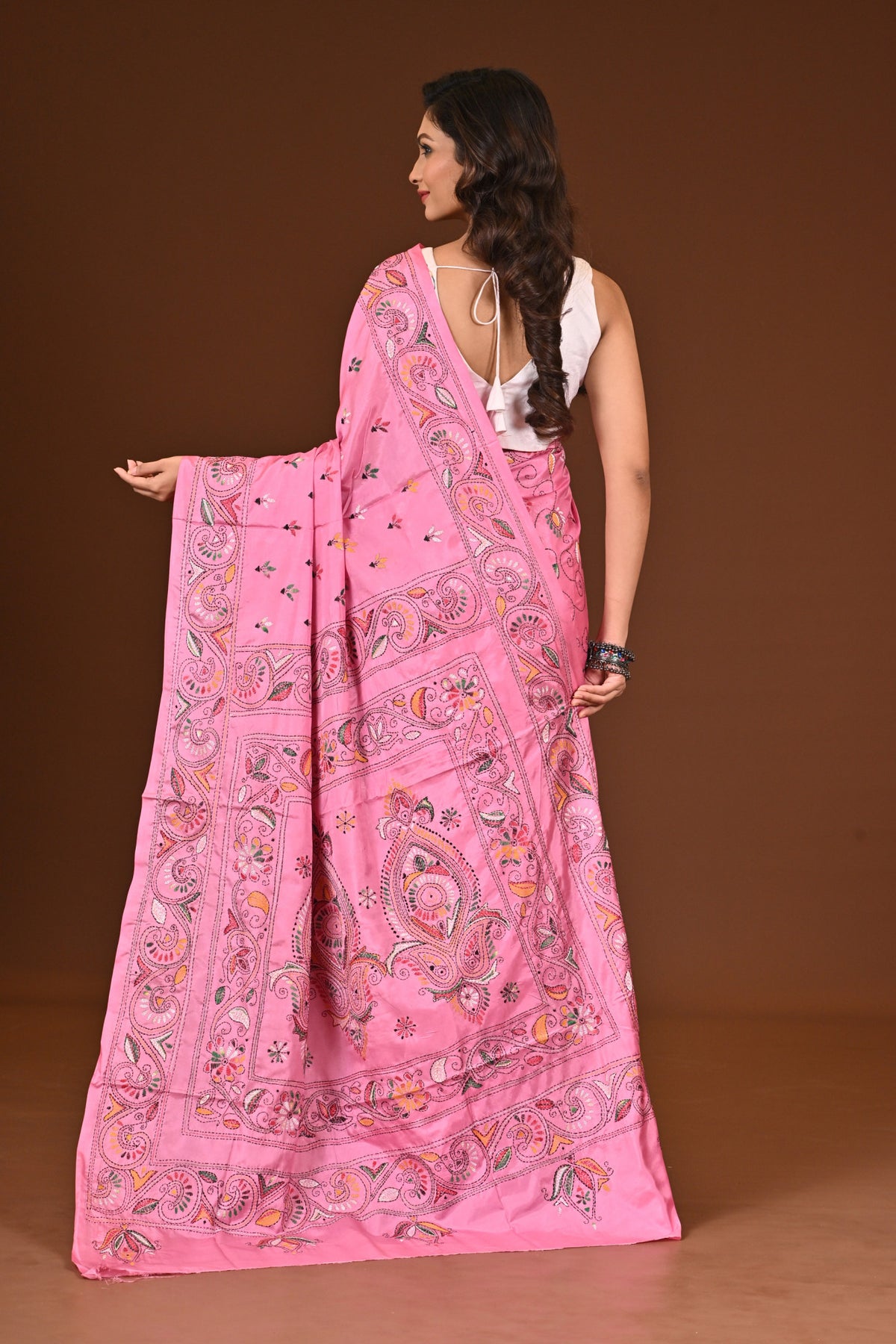 BLENDED SILK KANTHA SAREE