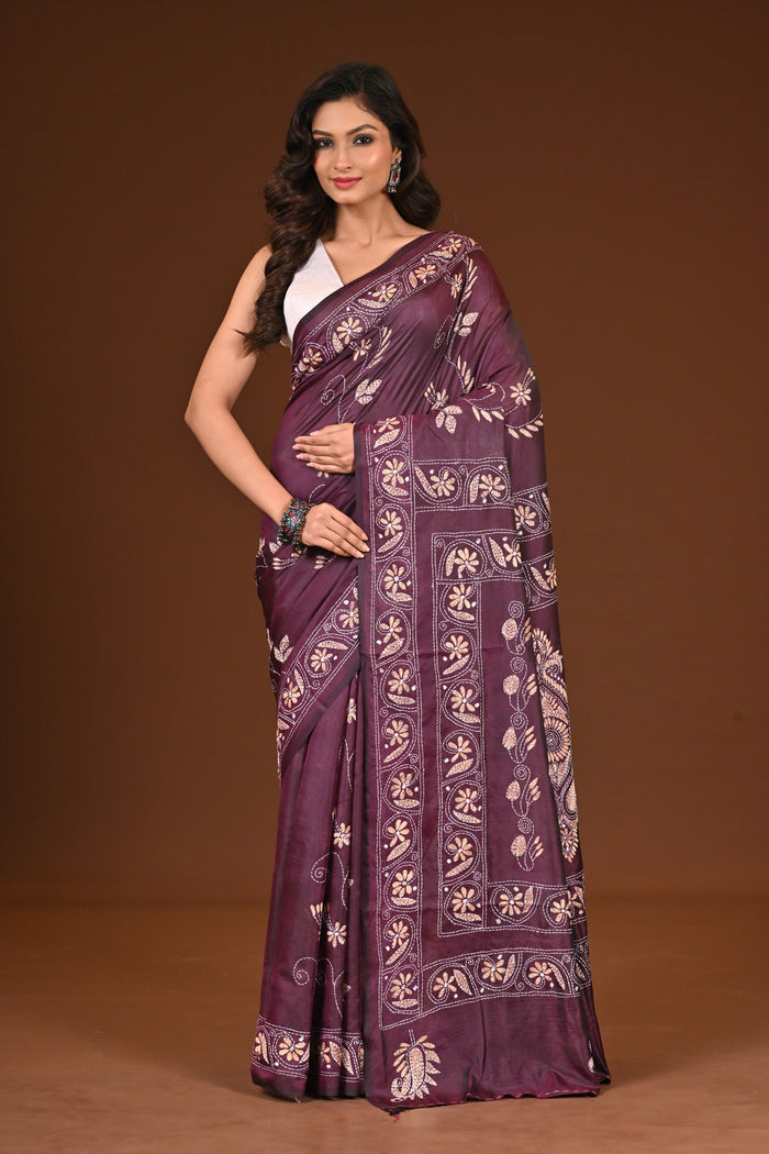 BLENDED SILK KANTHA SAREE