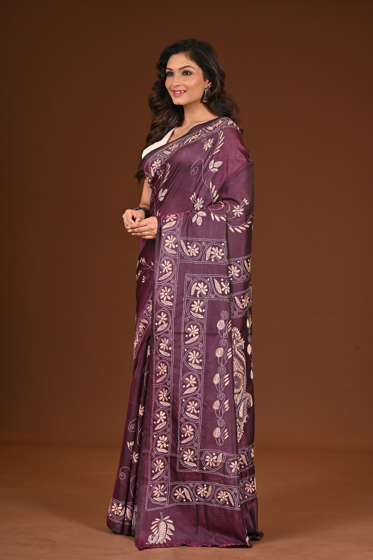 BLENDED SILK KANTHA SAREE