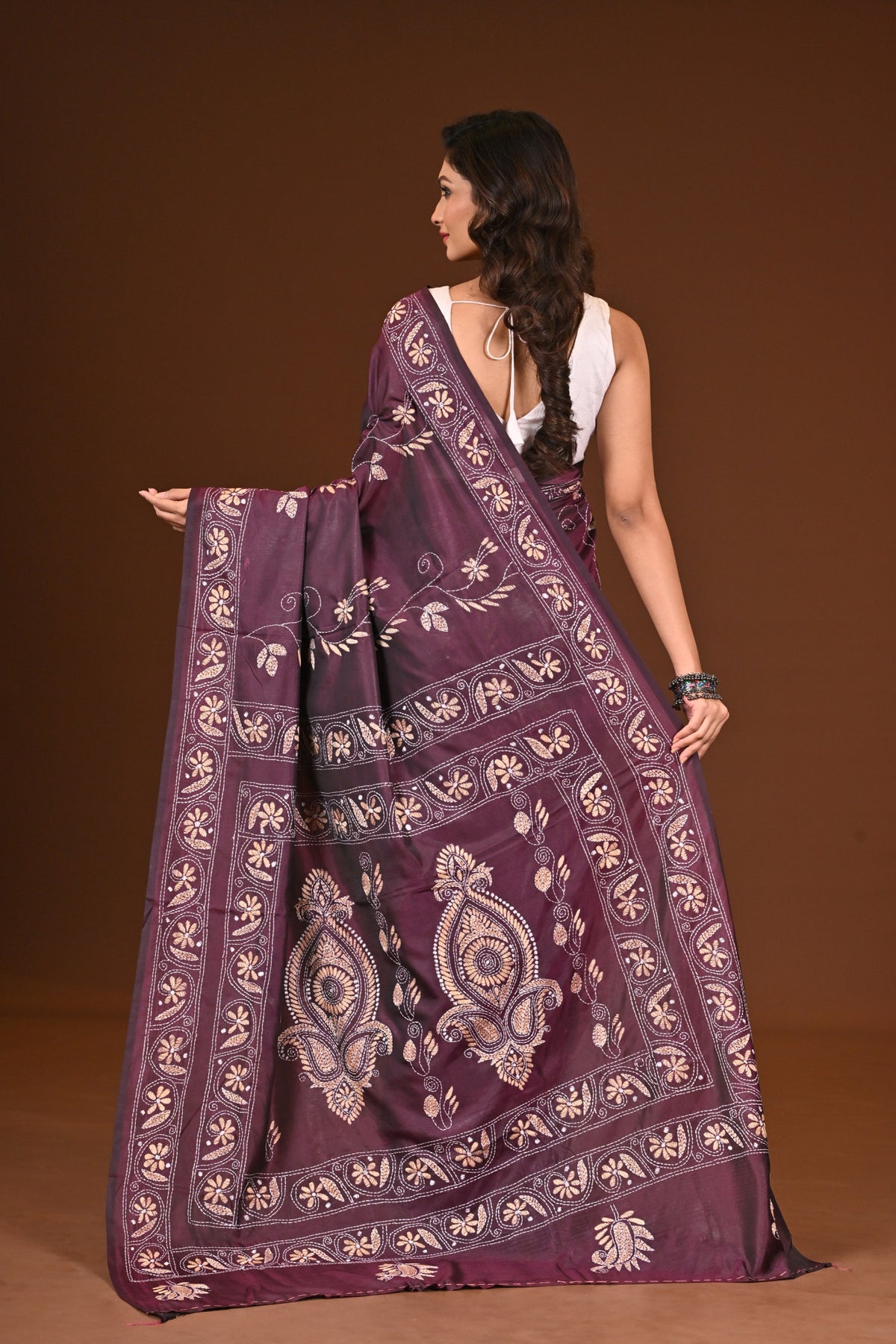 BLENDED SILK KANTHA SAREE