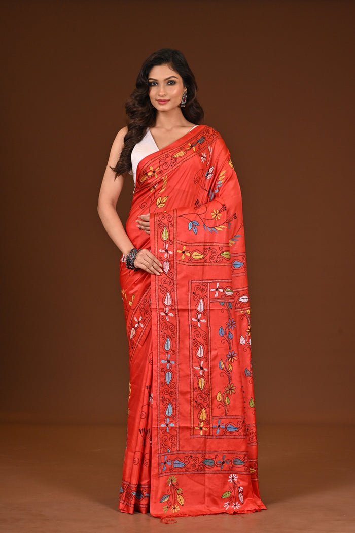 BLENDED SILK KANTHA SAREE