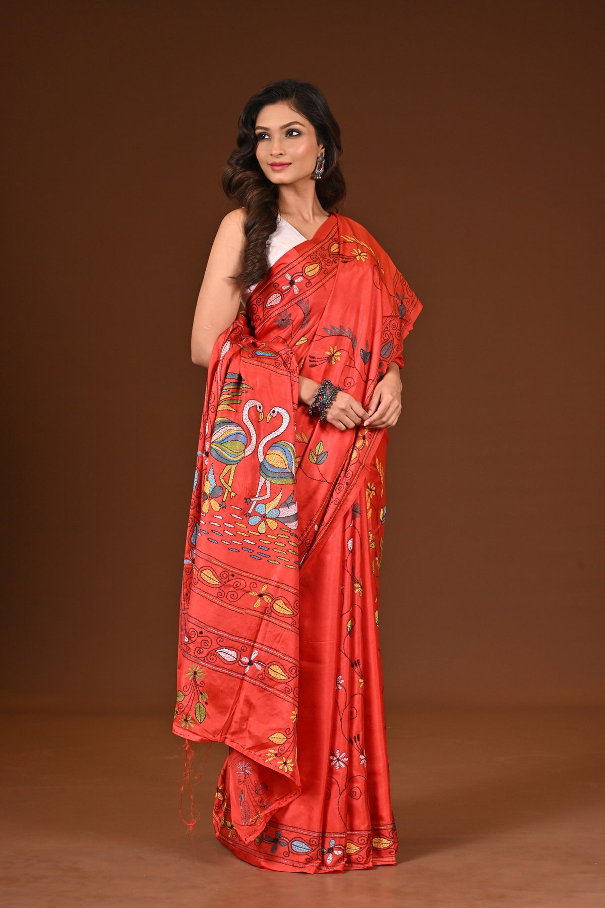 BLENDED SILK KANTHA SAREE
