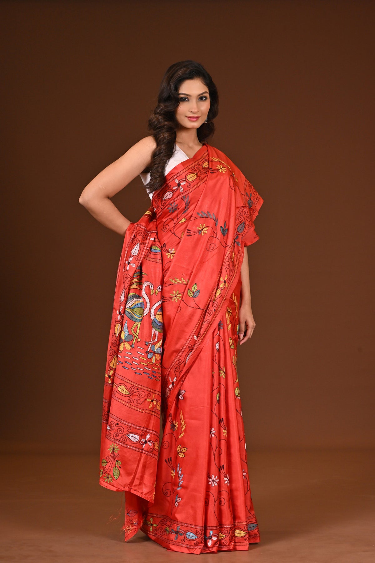 BLENDED SILK KANTHA SAREE