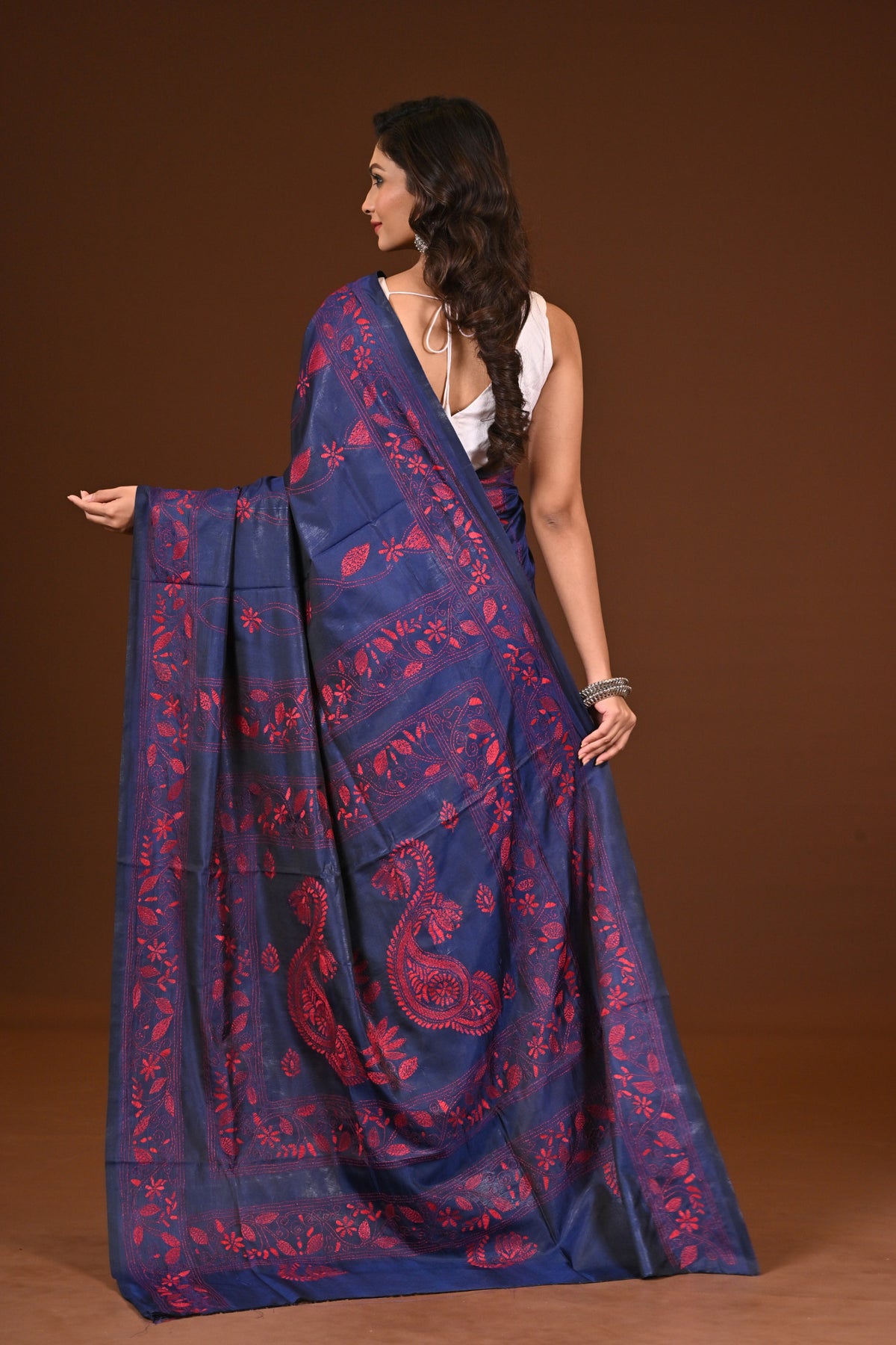 BLENDED SILK KANTHA SAREE