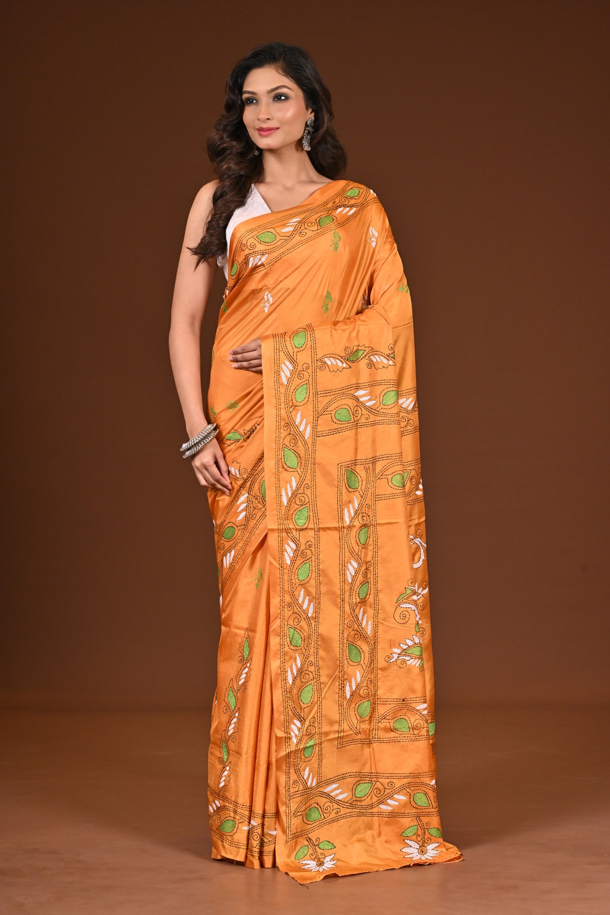 BLENDED SILK KANTHA SAREE