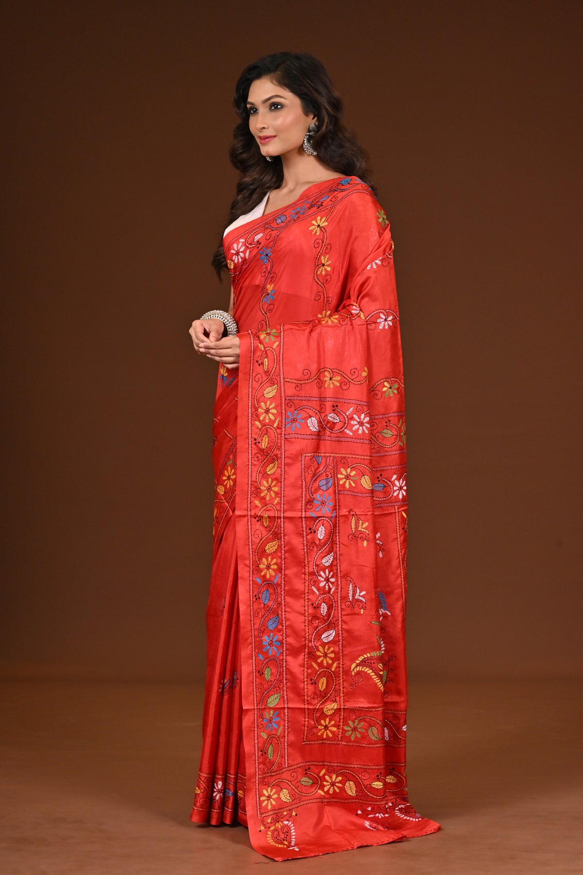 BLENDED SILK KANTHA SAREE