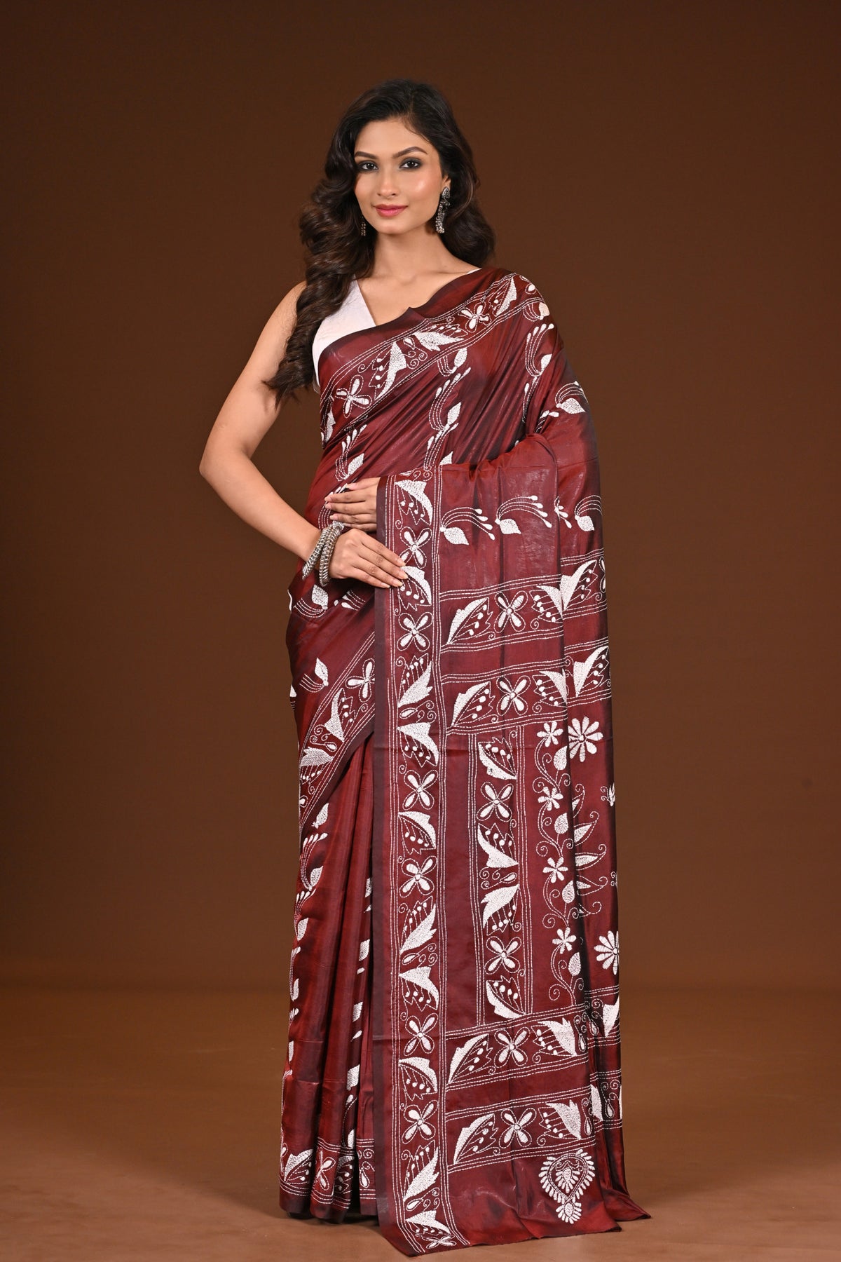 BLENDED SILK KANTHA SAREE