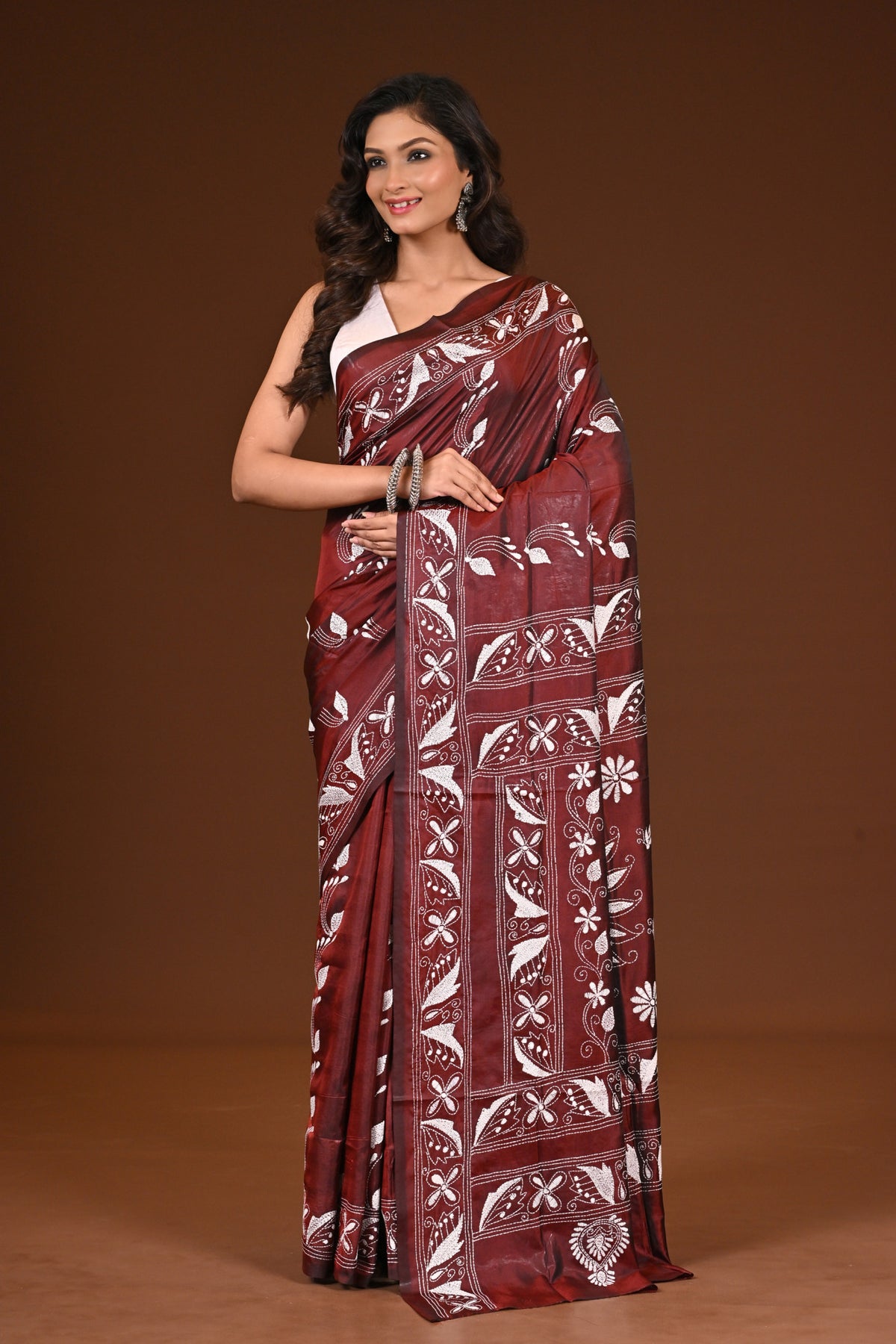 BLENDED SILK KANTHA SAREE