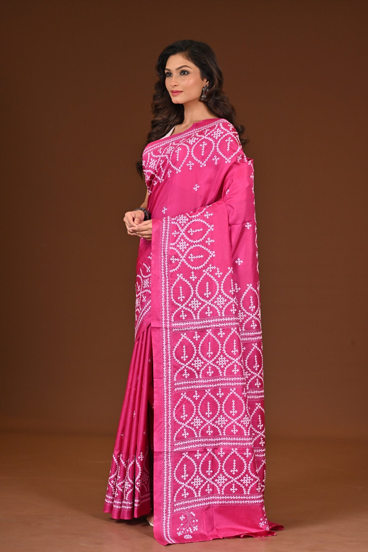 PURE SILK KANTHA SAREE