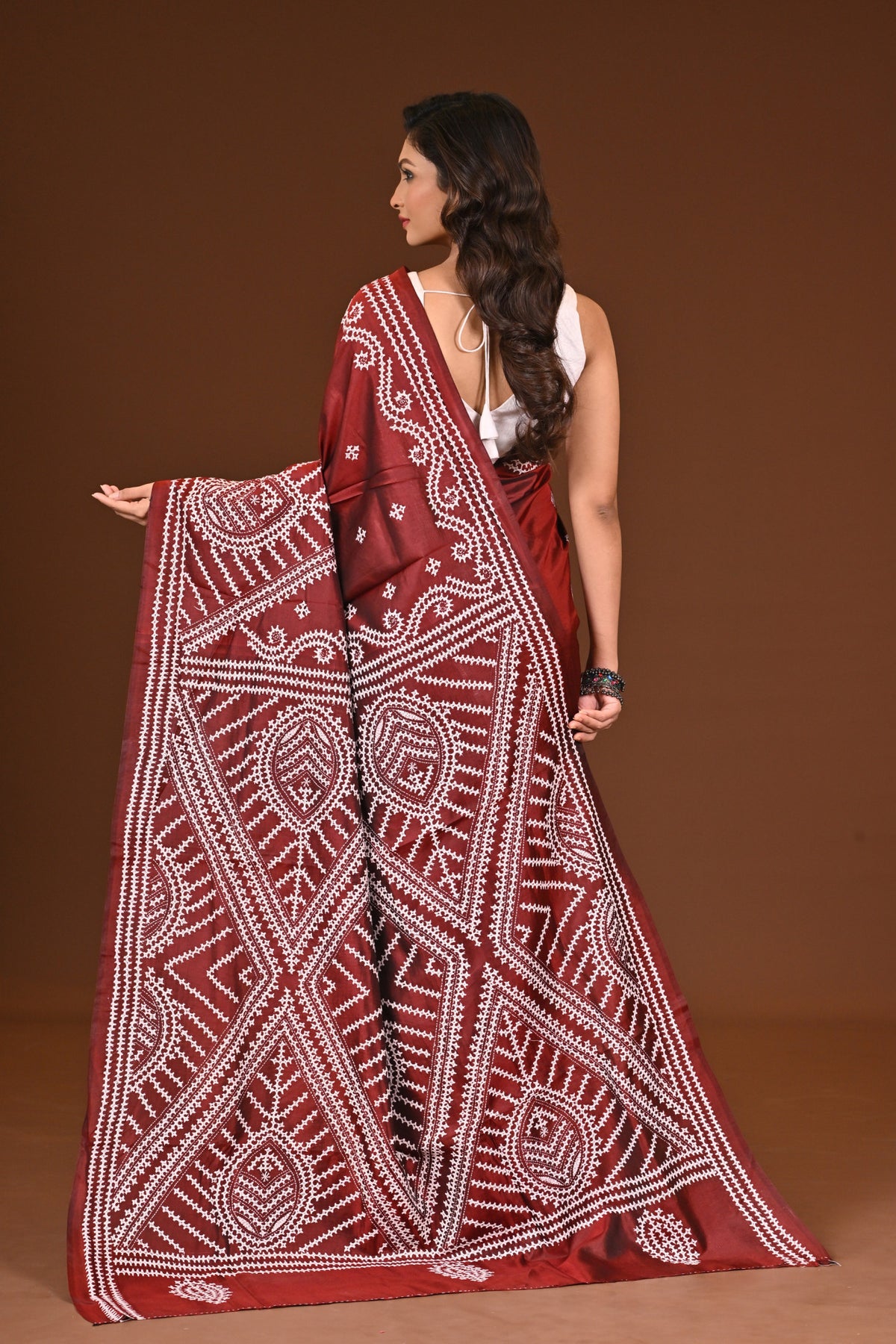 PURE SILK KANTHA SAREE