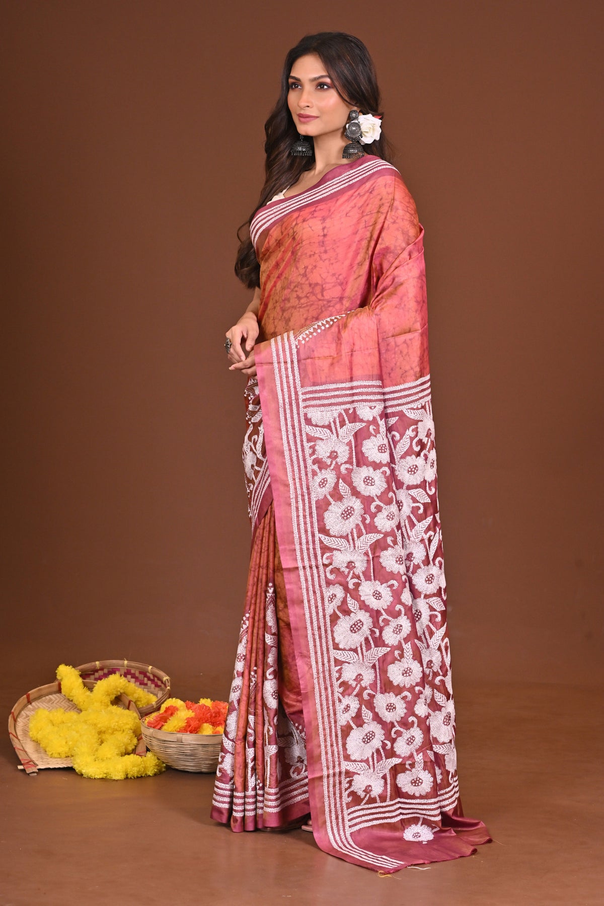 RANGAMRITTIKA BLENDED SILK KANTHA SAREE
