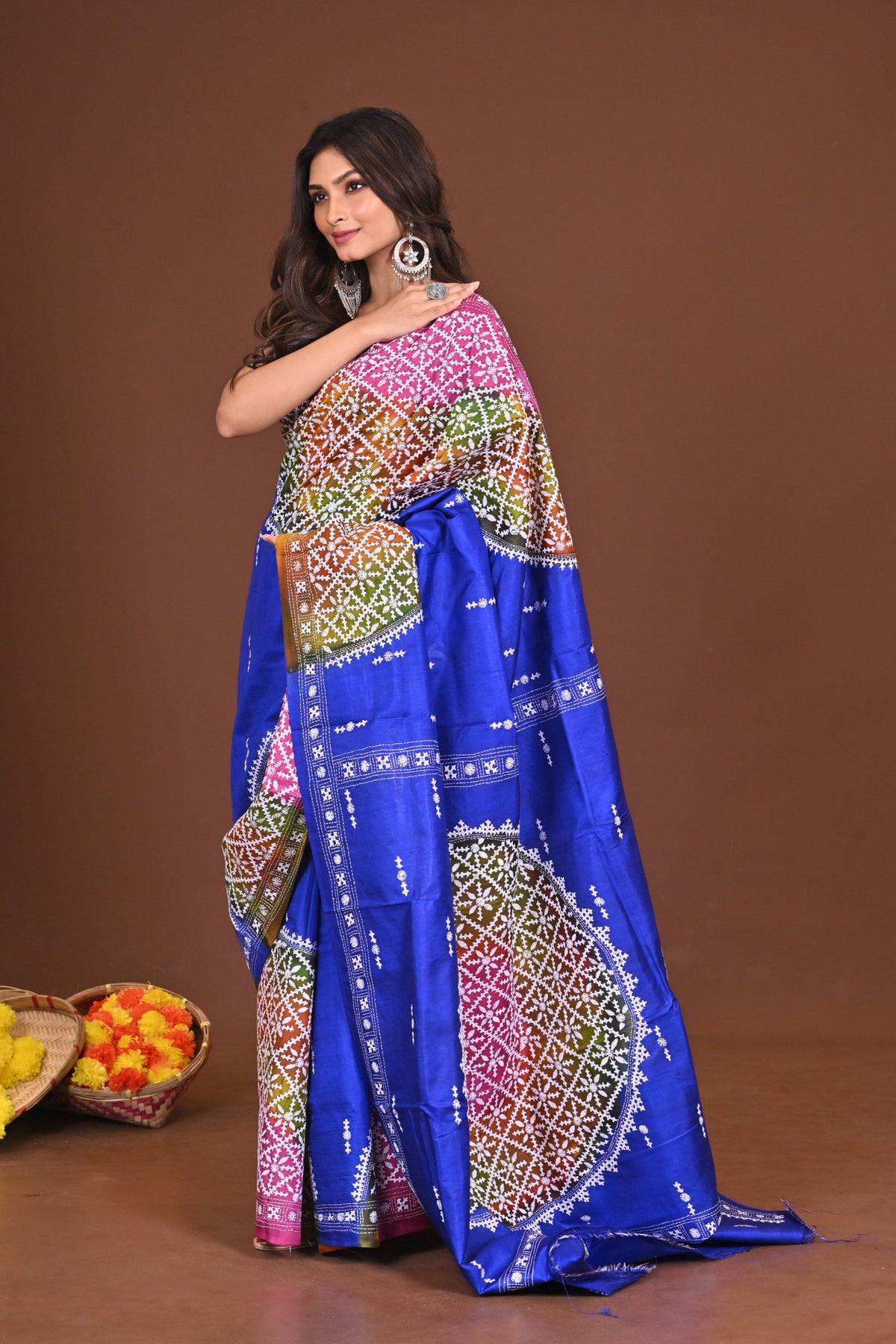 RONGINRUPKATHA GACHI SILK KANTHA SAREE