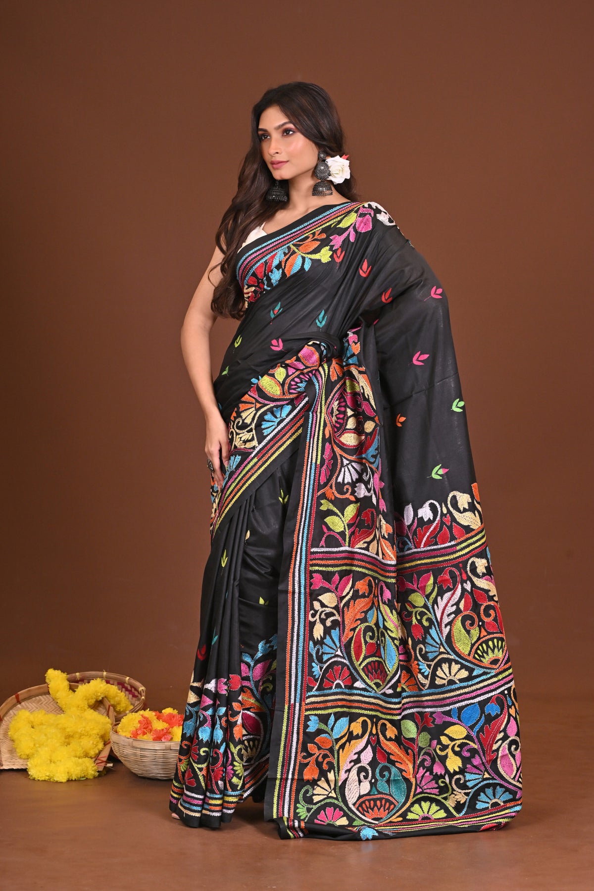 ROUDRORAJANI BLENDED SILK KANTHA SAREE