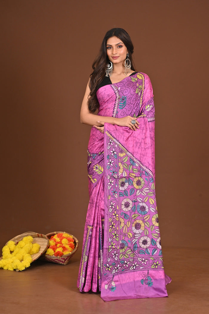 RUPKOTHA BLENDED SILK KANTHA SAREE
