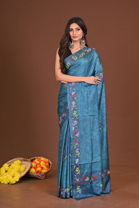 SHITALSHARINI BLENDED SILK KANTHA SAREE
