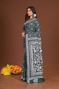 SHOBUJSHARONA BLENDED SILK KANTHA SAREE
