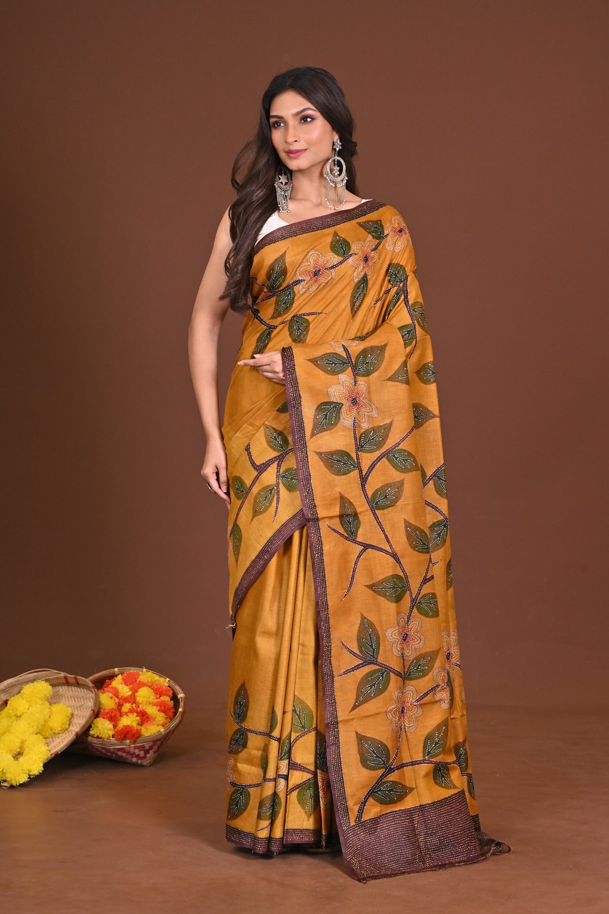 SHONARSHARAD GACHI SILK KANTHA SAREE