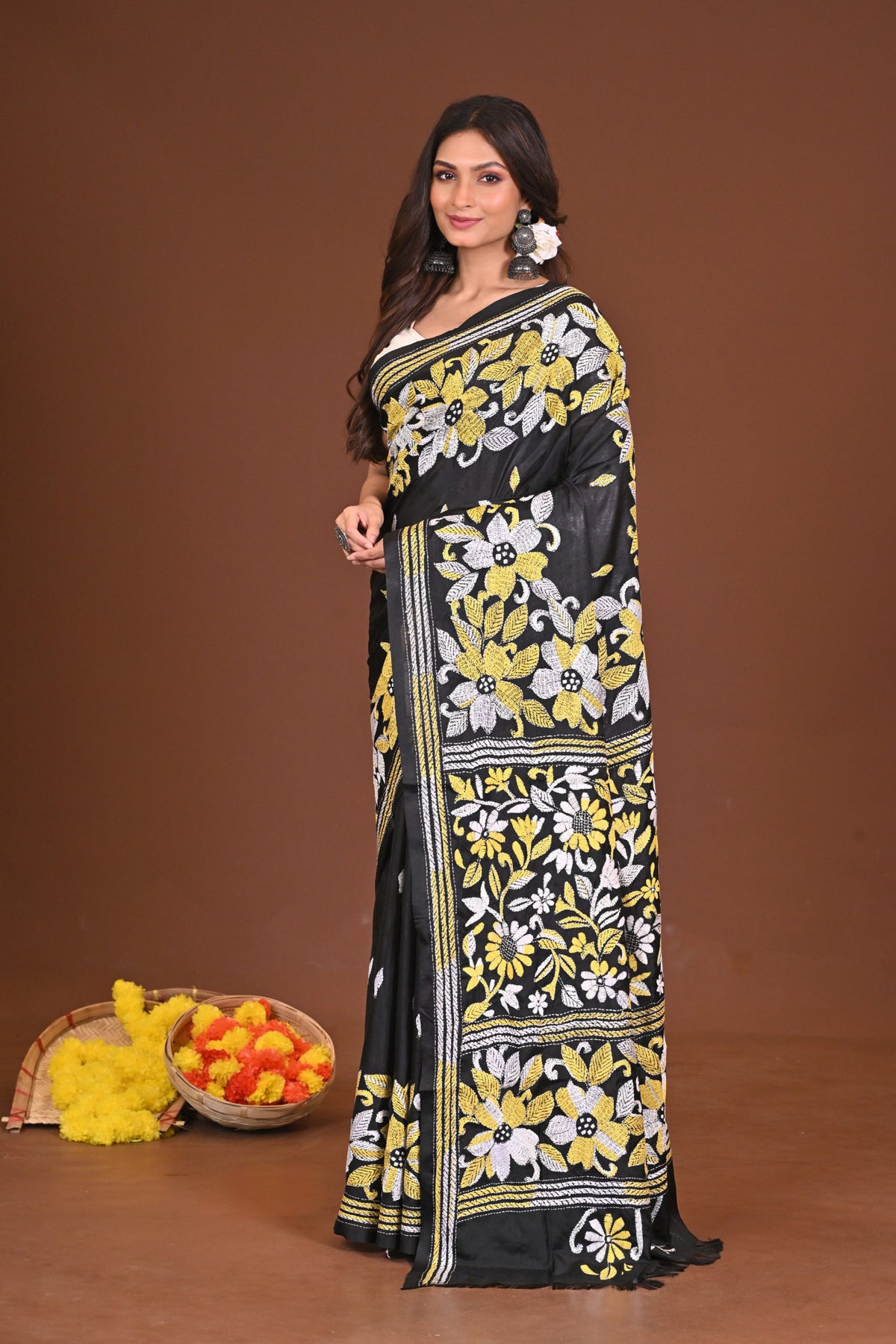 SHYAMSHAKTI BLENDED SILK KANTHA SAREE