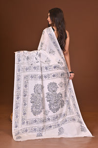 SHUKLAMALA BLENDED SILK KANTHA SAREE