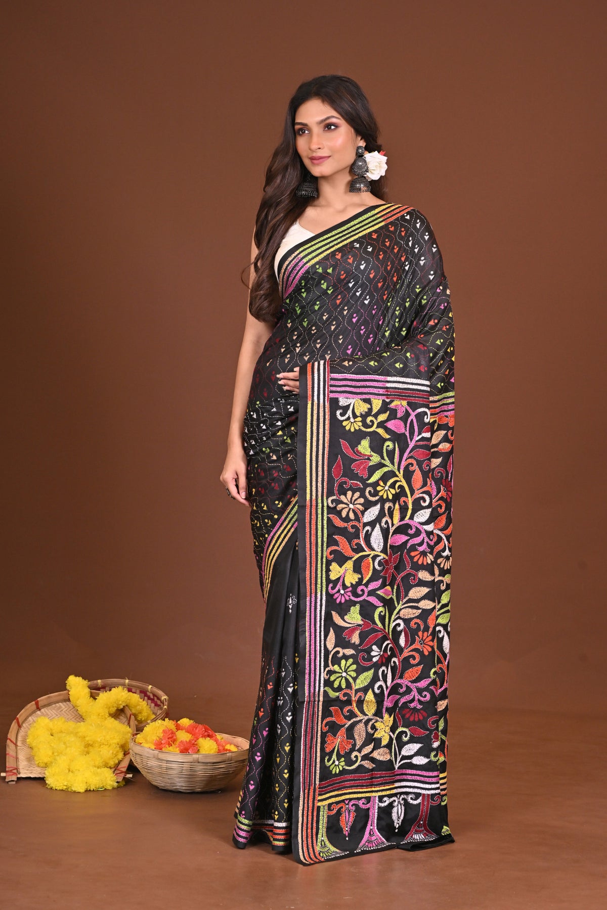 SHYAMALIMA BLENDED SILK KANTHA SAREE