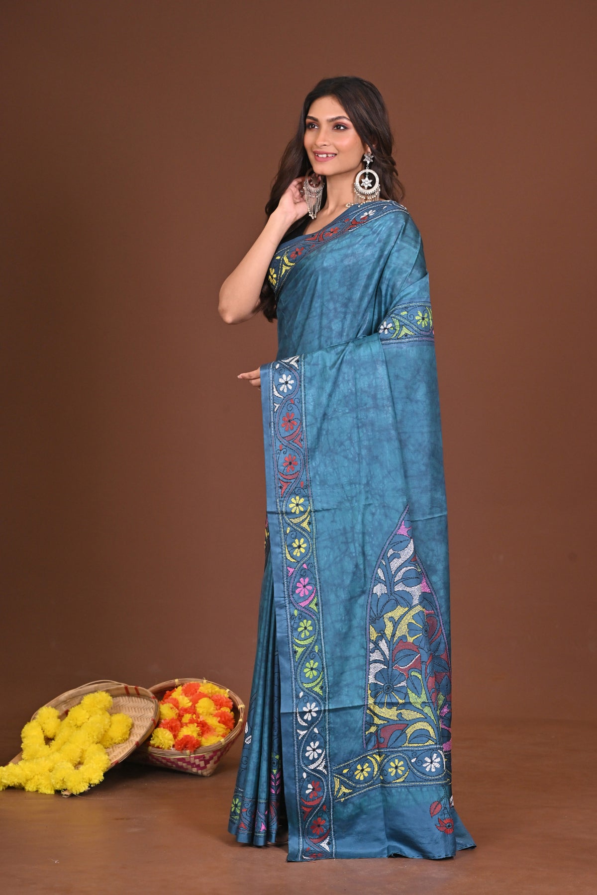 SHYAMALINI BLENDED SILK KANTHA SAREE