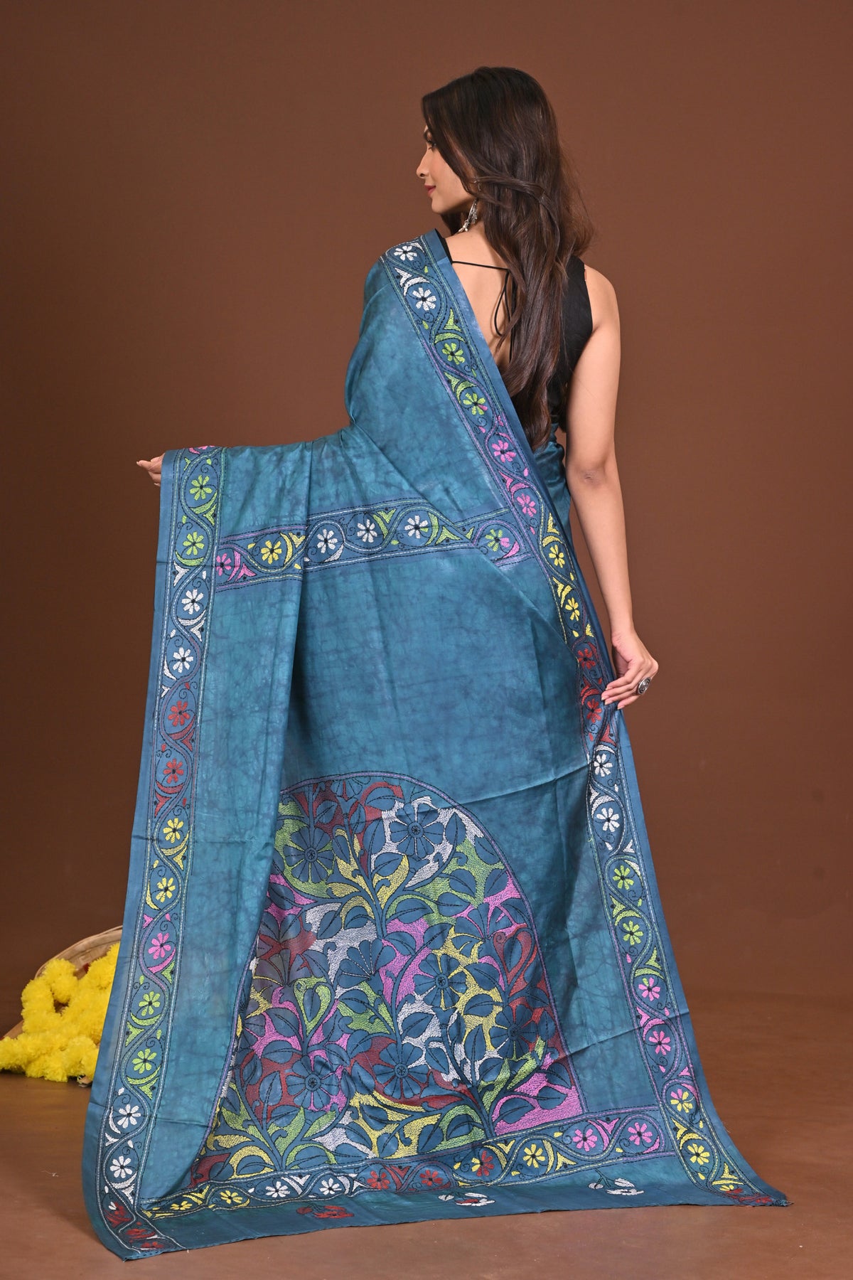 SHYAMALINI BLENDED SILK KANTHA SAREE