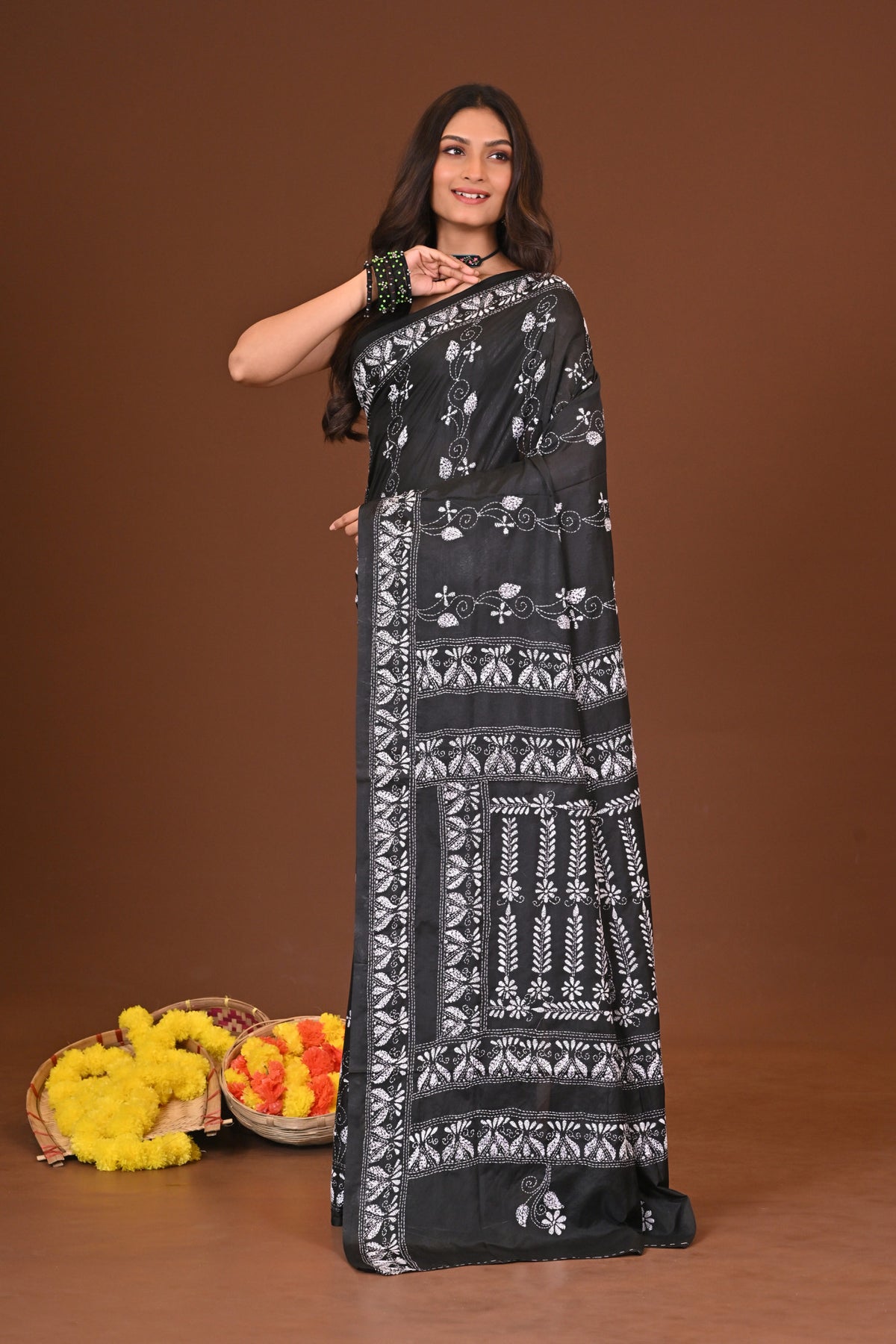 SHYAMSREE BLENDED SILK KANTHA SAREE