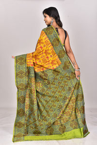 SILK BLOCK KANTHA SAREE