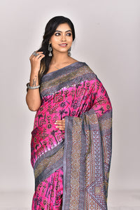 SILK BLOCK KANTHA SAREE