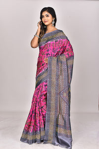 SILK BLOCK KANTHA SAREE