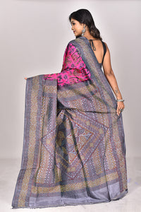 SILK BLOCK KANTHA SAREE