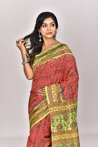 SILK BLOCK KANTHA SAREE