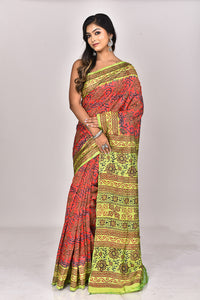 SILK BLOCK KANTHA SAREE