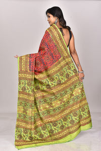 SILK BLOCK KANTHA SAREE