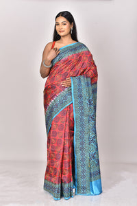 SILK BLOCK KANTHA SAREE