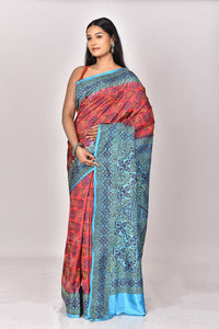 SILK BLOCK KANTHA SAREE