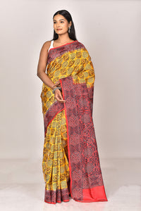 SILK BLOCK KANTHA SAREE