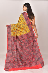 SILK BLOCK KANTHA SAREE
