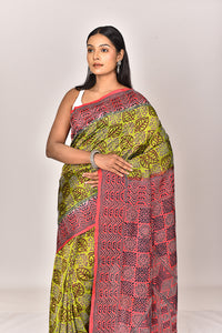 SILK BLOCK KANTHA SAREE