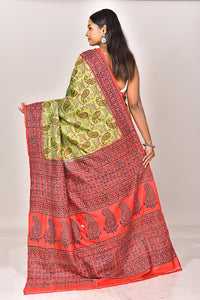 SILK BLOCK KANTHA SAREE