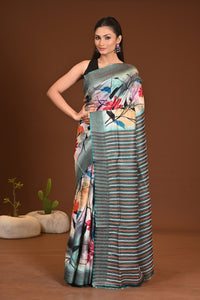 SILK JALCHURI HAND PRINT KANTHA SAREE