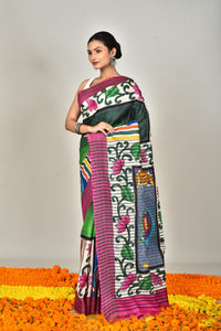 SILK JALCHURI HANDPRINT SAREE