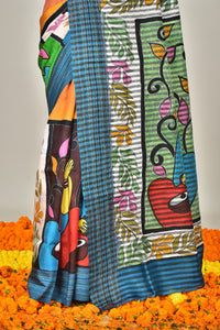 SILK JALCHURI HANDPRINT SAREE