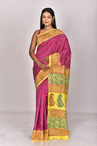 SILK KANTHA BLOCK SAREE