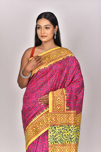 SILK KANTHA BLOCK SAREE
