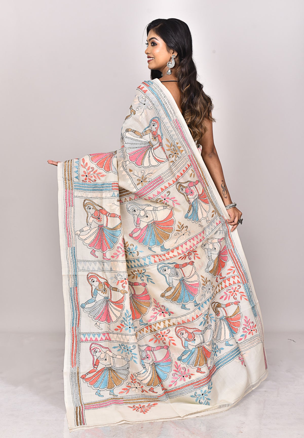 TUSSAR SILK KANTHA SAREE