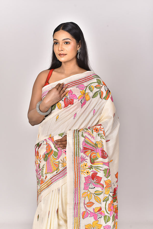 SILK KANTHA SAREE