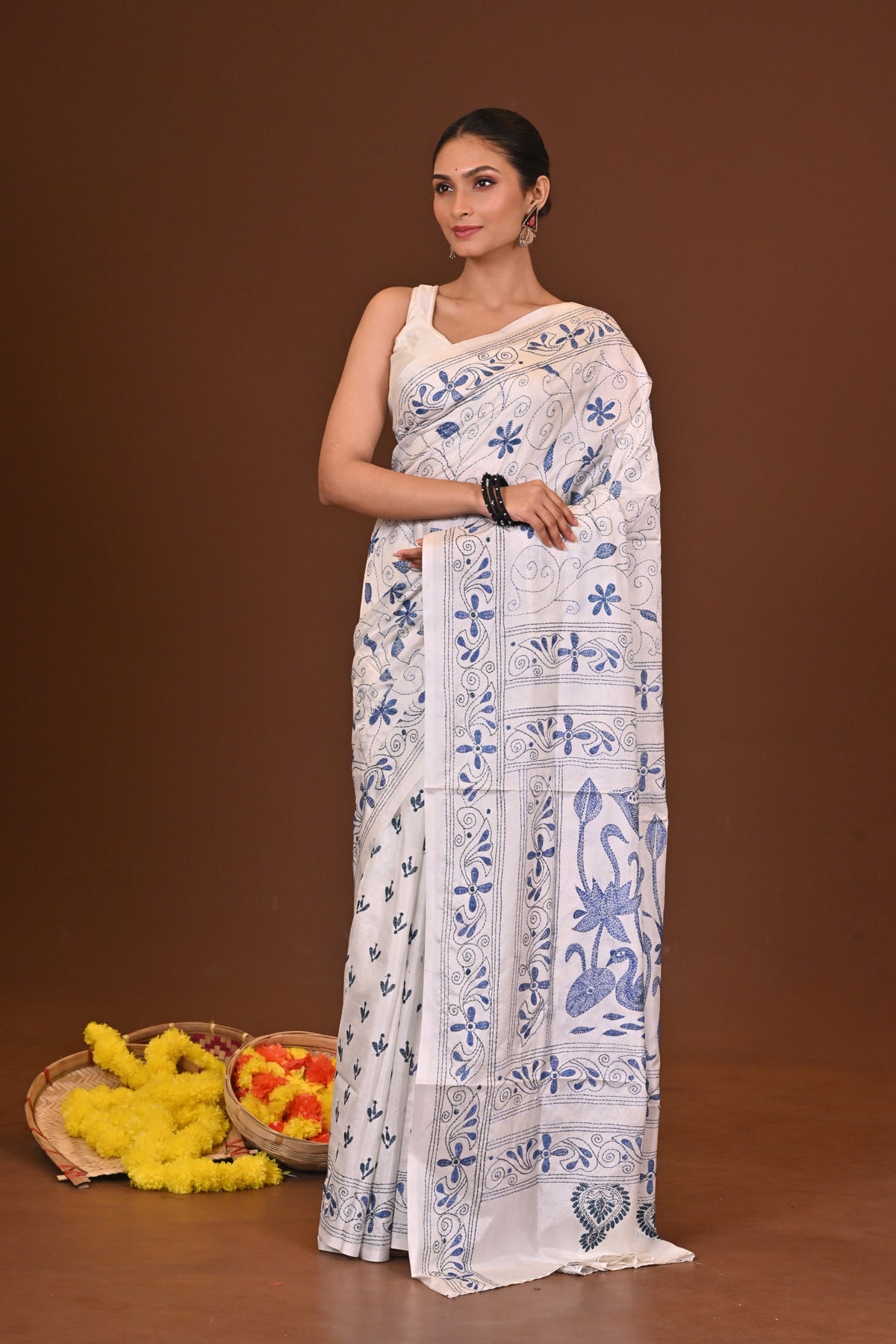 SOUDAMINI BLENDED SILK KANTHA SAREE